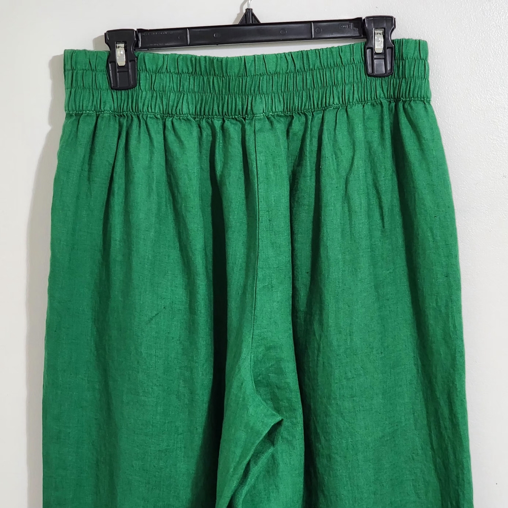 LOFT Beach 100% Linen Wide Leg Pants Size M Casual Coastal Resort Boho Vacation - Picture 7 of 12